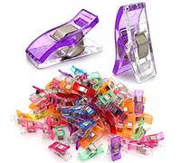 GMMA 120 Pcs Mix Colors Sewing Clips Acrylic Transparent Multifunctional Premium Quilting Clips,Storage Bag Clips, Sewing Clips for Fabric,Plastic Clips for Crafts