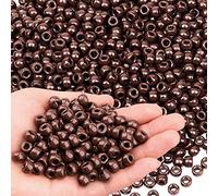 GMMA Fall Brown Pony Beads for Jewelry Making 1000 Pcs 6X9 Plastic Beads for Friendship Bracelets、Halloween Thanksgiving Hair Braiding DIY Bracelet Necklace Party Decoration Supplies