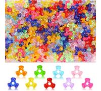GMMA Pony Beads for Bracelet Transparent Colorful Beads for Friendship Bracelets Plastic Triangle Beads for DIY Bracelets Necklace Jewelry Making Friendship Party Decoration Supplies