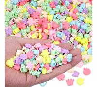GMMA Star Heart Butterfly Candy Pony Beads Shapes for Jewelry Making Valentine's Day Plastic Beads for Friendship Bracelets DIY Necklace Party Decoration Supplies