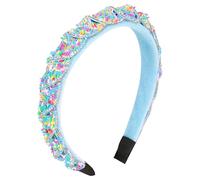Gmmidea Candy Sprinkle Headbands for Girls Women Beaded Rhinestone Padded Donut Headband Twisted Glitter Rainbow Head Band for Little Girls Kids Birthday Hairband Candy Hair Accessories