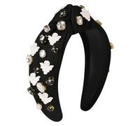 Gmmidea Halloween Ghost Headbands for Women Girls Cute Spooky Beaded Crystal Rhinestone Knotted Headband Ghost Costume Hair Accessories Halloween Holiday Cosplay Party Favors