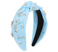 Gmmidea Ocean Knotted Headbands for Women Girls Beaded Seashell Starfish Mermaid Headband Cute Under The Sea Animal Embellished Hairband Mermaid Birthday Party Decorations