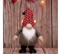 GMOEGEFT Christmas Gnome Plush Singing and Dancing Santa, Nordic Tomte Holiday Home Decorations, Red and Grey