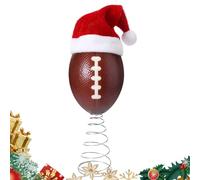 Gmokluytw Christmas Tree Topper - Football Theme Tree Topper and Santa Hat | Table Display for Home Party | for Outdoor Indoor Holiday Study Children's Bedroom Door