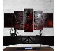 Gmoope Prints On Canvas 5 Piece Wall Art Print Canvas Painting Bloodborne 03 Gaming Hd Print 5 Panel Canvas Pictures Poster Home Wall Decoration Artwork Mural Photo