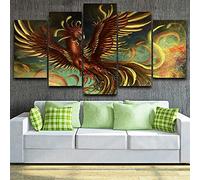 Gmoope Prints On Canvas 5 Piece Wall Art Print Canvas Painting Phoenix Landscape Hd Print 5 Panel Canvas Pictures Poster Home Wall Decoration Artwork Mural Photo