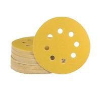 Gmozkrn 180mm Sanding Discs 80 Grit, 30Pcs Hook and Loop Sander Disc, 7Inch 8 Holes Sandpaper Sheet for Drywall Sander Long Neck Sander (Yellow)