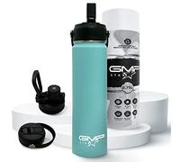 GMP star 18-8 Stainless Steel-Double-Wall Vacuum Insulated Water Bottle Flask for Hot and Cold Drinks with Two Different lids,Eco-Friendly Packaging,UK Company 0.75 Litre Blue
