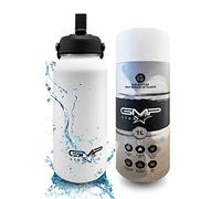 GMP star 18-8 Stainless Steel-Double-Wall Vacuum Insulation Water Bottle for Hot and Cold Drinks with Straw 1 Litre white UK Company