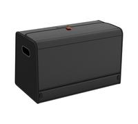 GMQ Leather Car Trunk Organizer for SUV,Car Organizers and Storage with Collapsible Storage, Large Capacity for SUV, Truck, MPV (Carbon Black, L)