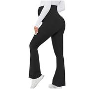 GMQWRK Maternity Flared Leggings Pregnant Ladies Over Bump Bootcut Workout Bottoms Belly Support High Waisted Stretchy Tights Pregnancy Bootleg Trousers Casual Lounge Sleep Yoga Pants
