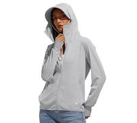 GMQWRK Petite Women Sun Protection Jacket Lightweight Breathable Jackets with Visor Hood Zipper Pockets Casual Slim Full-Zip Hooded Jackets Summer Outdoor Sports Hoodie Jacket Outerwear Gray