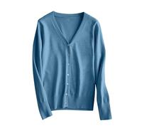 GMQWRK V-Neck Cardigans for Women UK Long Sleeve Button Down Knitted Cardigan Light Casual Slim-Fit Knit Shrugs Shirts Cardigans Petite Ladies Open Front Top Fall Outerwear Sweater Knitwear