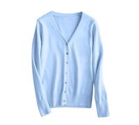 GMQWRK Women's Cardigans Long Sleeve V Neck Button Down Knit Shrugs Cardigan Lightweight Casual Slim-Fit Knitted Shirts for Petite Ladies Open Front Top Fall Outerwear Sweater Knitwear