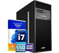 GMR Ultra Max i7 Desktop PC - Professional Desktop - 32GB RAM - 1000GB SSD - DVD±RW - USB 3 - Windows 11 Prof - Bluetooth WiFi