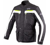 GMS Gear Motorcycle Textile Jacket, black-white-yellow, size L for Men