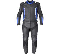 GMS GR-1 Two Piece Motorcycle Leather Suit, black/blue/white, size 54