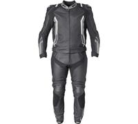 GMS GR-1 Two Piece Motorcycle Leather Suit, black/grey/white, size 102