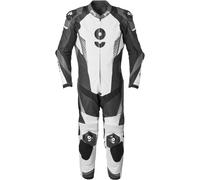 GMS GRC-1 One Piece Motorcycle Leather Suit, black-grey-white, size 58 for Men