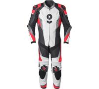 GMS GRC-1 One Piece Motorcycle Leather Suit, black-white-red, size 52 for Men