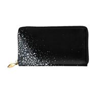 GMSGHJHDR 3D Black White Glitter Long Leather Wallet for Women with Zip – Pu Leather Purse with Multiple Card Slots and Coin Pocket, Stylish Clutch Phone Card Holder