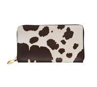 GMSGHJHDR 3D Cow Fur Print Long Leather Wallet for Women with Zip – Pu Leather Purse with Multiple Card Slots and Coin Pocket, Stylish Clutch Phone Card Holder