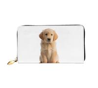 GMSGHJHDR 3D Golden Retrievers Long Leather Wallet for Women with Zip â€“ Pu Leather Purse with Multiple Card Slots and Coin Pocket, Stylish Clutch Phone Card Holder