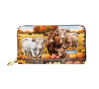 GMSGHJHDR 3D Highland Cow Long Leather Wallet for Women with Zip â€“ Pu Leather Purse with Multiple Card Slots and Coin Pocket, Stylish Clutch Phone Card Holder