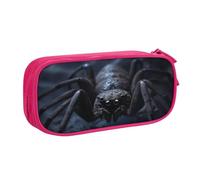 GMSGHJHDR Black Spider 3D Print Large Capacity Pencil Pen Case, School Stationery Organizer Bag with Compartments Zip, Pencase Pencil Pouch for Girls Boys Students College Office