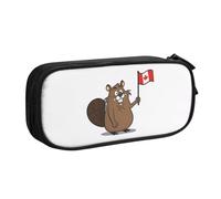 GMSGHJHDR Cute Beaver 3D Print Large Capacity Pencil Pen Case, School Stationery Organizer Bag with Compartments Zip, Pencase Pencil Pouch for Girls Boys Students College Office