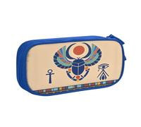 GMSGHJHDR Egyptian Scarab 3D Print Large Capacity Pencil Pen Case, School Stationery Organizer Bag with Compartments Zip, Pencase Pencil Pouch for Girls Boys Students College Office
