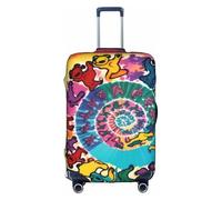 GMSGHJHDR Elastic Luggage Covers for Suitcases Dancing Thanksgiving Bear Suitcase Cover, Durability Trolley Case Protector, Travel Luggage Cover Suitcase Protector Fits 18-32 Inch Luggage