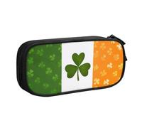 GMSGHJHDR Irish Flag 3D Print Large Capacity Pencil Pen Case, School Stationery Organizer Bag with Compartments Zip, Pencase Pencil Pouch for Girls Boys Students College Office