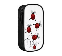 GMSGHJHDR Large Capacity Pencil Pen Case Art Ladybug Tracks 3D Print School Stationery Organizer Bag with Compartments Zip, Pencase Pencil Pouch for Girls Boys Students College Office