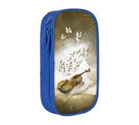 GMSGHJHDR Large Capacity Pencil Pen Case Butterfly and Cello 3D Print School Stationery Organizer Bag with Compartments Zip, Pencase Pencil Pouch for Girls Boys Students College Office