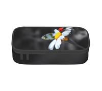 GMSGHJHDR Large Capacity Pencil Pen Case Butterfly Ladybug Flower 3D Print, School Stationery Organizer Bag with Zip Compartments, Pencil Pouch for Girls Boys Students