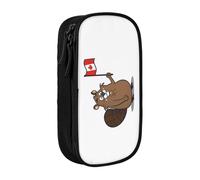 GMSGHJHDR Large Capacity Pencil Pen Case Cute Beaver 3D Print School Stationery Organizer Bag with Compartments Zip, Pencase Pencil Pouch for Girls Boys Students College Office