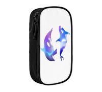 GMSGHJHDR Large Capacity Pencil Pen Case Orca Killer Whale 3D Print School Stationery Organizer Bag with Compartments Zip, Pencase Pencil Pouch for Girls Boys Students College Office