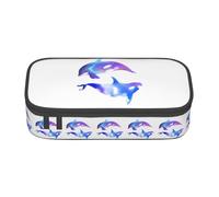 GMSGHJHDR Large Capacity Pencil Pen Case Orca Killer Whale 3D Print, School Stationery Organizer Bag with Zip Compartments, Pencil Pouch for Girls Boys Students