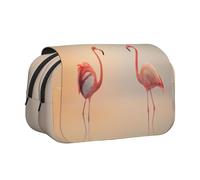 GMSGHJHDR Large Pencil Case Cute Flamingo 3D Print Double Clamshell Pen Case, Double Zippers Pencil Pen Bag Pouch Stationery Storage Organizer for School, Students, Girls, Boys