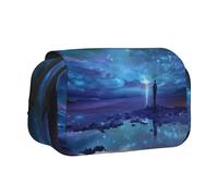 GMSGHJHDR Large Pencil Case Northern Lights 3D Print Double Clamshell Pen Case, Double Zippers Pencil Pen Bag Pouch Stationery Storage Organizer for School, Students, Girls, Boys