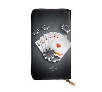 GMSGHJHDR Poker Tournament Long Leather Wallet for Women with Zip – Pu Leather Purse with Multiple Card Slots and Coin Pocket, Stylish Clutch Phone Card Holder