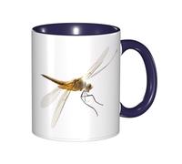 GMSGHJHDR Two Tone Color Ceramic Mugs, 11 Oz, Stylish 3D Dragonfly Colorful Inside Ceramic Coffee Mug Tea Cup, Coffee Cups for Home, Office, and Kitchen | for Microwave