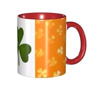 GMSGHJHDR Two Tone Color Ceramic Mugs, 11 Oz, Stylish 3D Irish Flag Colorful Inside Ceramic Coffee Mug Tea Cup, Coffee Cups for Home, Office, and Kitchen | for Microwave
