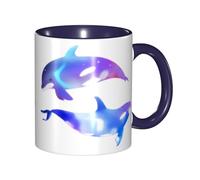 GMSGHJHDR Two Tone Color Ceramic Mugs, 11 Oz, Stylish 3D Orca Killer Whale Colorful Inside Ceramic Coffee Mug Tea Cup, Coffee Cups for Home, Office, and Kitchen | for Microwave