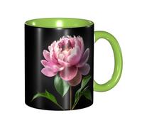 GMSGHJHDR Two Tone Color Ceramic Mugs, 11 Oz, Stylish 3D Peony Floral Colorful Inside Ceramic Coffee Mug Tea Cup, Coffee Cups for Home, Office, and Kitchen | for Microwave