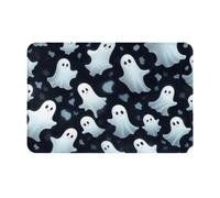 GMSGHJHDR Welcome Door Mat 15.7x23.6in, Cute White Ghost Halloween Pattern Print Entryway Mat, Anti-Slip Soft & Cozy Doormats For Outdoor, Indoor, Entrance, Patio, Front & Back Doors