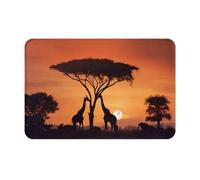 GMSGHJHDR Welcome Door Mat 15.7x23.6in, Giraffe Under The Tree In Africa Print Entryway Mat, Anti-Slip Soft & Cozy Doormats For Outdoor, Indoor, Entrance, Patio, Front & Back Doors