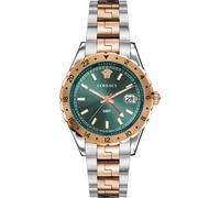 GMT Hellenyium Watch Silver/Rosegold, male, Versace, Watches, Gray, ONE SIZE, Accessories ONE SIZE
